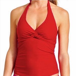 Athleta Tara Halter Tankini ✧ Red ✧ 34 D/DD